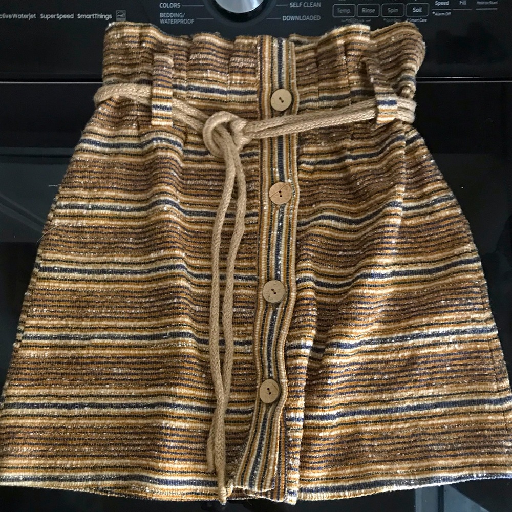 🍁Zara Earthy Skirt with Rope Belt made in Morocco🦒